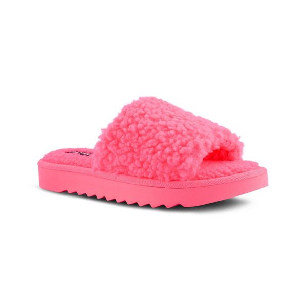 Nine West Fuzzie Cozy Flat Pink Slippers | Ireland 84R24-9B95